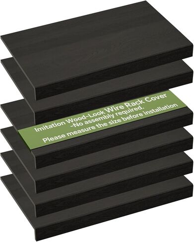 6 PCS Wire Rack Covers for Pantry Wood Grain, 24''W * 16''D(Ready to Use) Faux Wood Shelf Covers for Wire Shelving, Rustic Closet Shelves Covering Toppers, for Pantry, Bathroom, Kitchen, Garage in Kuwait