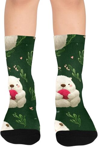 جوارب رمادية Otters Sleepy Green للمشي لمسافات طويلة - جوارب شتوية سميكة دافئة للأولاد والبنات الصغار للمدرسة، والارتداء اليومي والأنشطة الخارجية in Kuwait