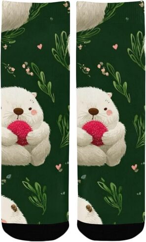 جوارب رمادية Otters Sleepy Green للمشي لمسافات طويلة - جوارب شتوية سميكة دافئة للأولاد والبنات الصغار للمدرسة، والارتداء اليومي والأنشطة الخارجية in Kuwait