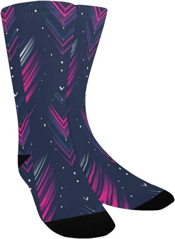 جوارب للمشي لمسافات طويلة بطبعة شيفرون نيون - جوارب شتوية حرارية سميكة دافئة للأطفال الصغار للأولاد والبنات للمدرسة، والارتداء اليومي والأنشطة الخارجية in Kuwait