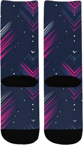 جوارب للمشي لمسافات طويلة بطبعة شيفرون نيون - جوارب شتوية حرارية سميكة دافئة للأطفال الصغار للأولاد والبنات للمدرسة، والارتداء اليومي والأنشطة الخارجية in Kuwait