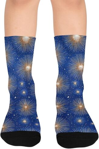 جوارب Midnight Burst Glow Blue للمشي لمسافات طويلة - جوارب شتوية حرارية سميكة دافئة للأولاد والبنات للمدرسة، والارتداء اليومي والأنشطة الخارجية in Kuwait