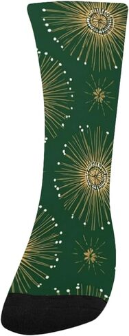 جوارب فاخرة للمشي بطباعة خضراء احتفالية - جوارب شتوية حرارية سميكة دافئة للأولاد والبنات للمدرسة، والارتداء اليومي والأنشطة الخارجية in Kuwait