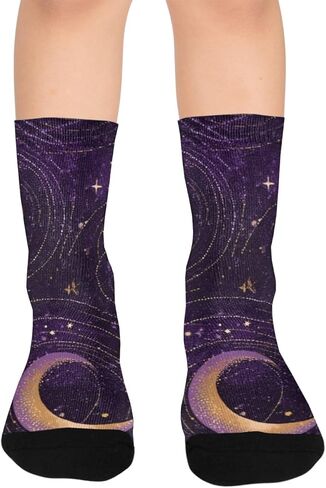 جوارب المشي لمسافات طويلة بطبعة المجرة الهادئة - جوارب شتوية حرارية سميكة دافئة للأولاد والبنات الصغار للمدرسة، والارتداء اليومي والأنشطة الخارجية in Kuwait