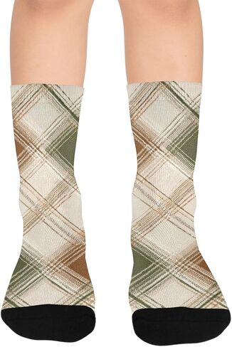 جوارب المشي لمسافات طويلة بتصميم منقوش ترابي - جوارب شتوية حرارية سميكة دافئة للأطفال الصغار للأولاد والبنات للمدرسة، والارتداء اليومي والأنشطة الخارجية in Kuwait