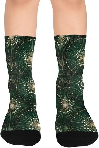 جوارب فاخرة للمشي لمسافات طويلة باللون الأخضر الاحتفالي - جوارب شتوية حرارية سميكة دافئة للأطفال الصغار للأولاد والبنات للمدرسة، والارتداء اليومي والأنشطة الخارجية in Kuwait