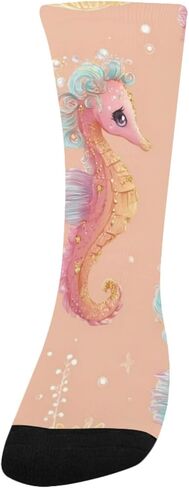 جوارب التنزه سيرًا على الأقدام بنمط فرس البحر الباستيل - جوارب شتوية حرارية سميكة دافئة للأولاد والبنات للمدرسة، والارتداء اليومي والأنشطة الخارجية in Kuwait