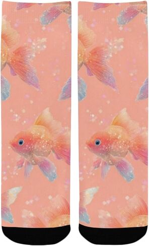 جوارب Goldfish Corloful Pink Art للمشي لمسافات طويلة - جوارب شتوية حرارية سميكة دافئة للأولاد والبنات للمدرسة، والارتداء اليومي والأنشطة الخارجية in Kuwait