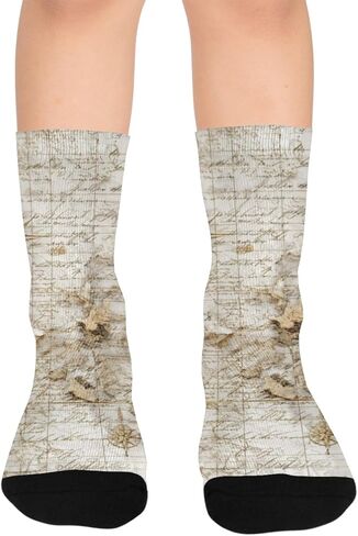 جوارب المشي لمسافات طويلة باللون البيج الخرساني - جوارب شتوية سميكة دافئة للأولاد والبنات الصغار للمدرسة، والارتداء اليومي والأنشطة الخارجية in Kuwait