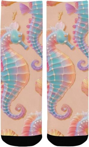 جوارب المشي لمسافات طويلة بتصميم المحيط الساحلي باللون الوردي - جوارب شتوية حرارية سميكة دافئة للأولاد والبنات للمدرسة، والارتداء اليومي والأنشطة الخارجية in Kuwait