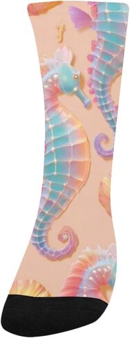 جوارب المشي لمسافات طويلة بتصميم المحيط الساحلي باللون الوردي - جوارب شتوية حرارية سميكة دافئة للأولاد والبنات للمدرسة، والارتداء اليومي والأنشطة الخارجية in Kuwait