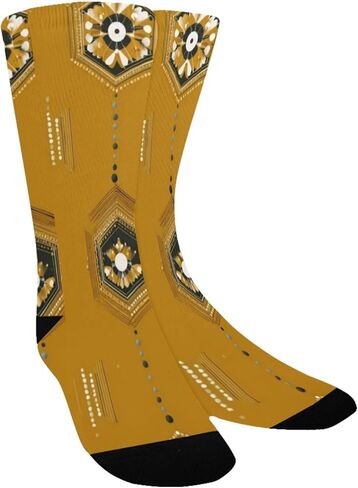 جوارب المشي لمسافات طويلة بطبعة سداسية ذهبية - جوارب شتوية حرارية سميكة دافئة للأطفال الصغار للأولاد والبنات للمدرسة، والارتداء اليومي والأنشطة الخارجية in Kuwait