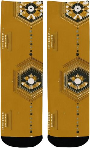 جوارب المشي لمسافات طويلة بطبعة سداسية ذهبية - جوارب شتوية حرارية سميكة دافئة للأطفال الصغار للأولاد والبنات للمدرسة، والارتداء اليومي والأنشطة الخارجية in Kuwait