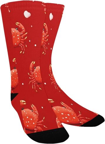 جوارب Art Red Crab Pals للتنزه سيرًا على الأقدام - جوارب شتوية حرارية سميكة دافئة للأولاد والبنات للمدرسة، والارتداء اليومي والأنشطة الخارجية in Kuwait