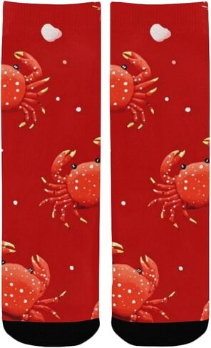 جوارب Art Red Crab Pals للتنزه سيرًا على الأقدام - جوارب شتوية حرارية سميكة دافئة للأولاد والبنات للمدرسة، والارتداء اليومي والأنشطة الخارجية in Kuwait