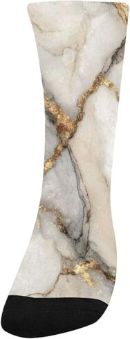 جوارب Luxe Gold Marble Print للمشي لمسافات طويلة - جوارب شتوية حرارية سميكة دافئة للأولاد والبنات للمدرسة، والارتداء اليومي والأنشطة الخارجية in Kuwait