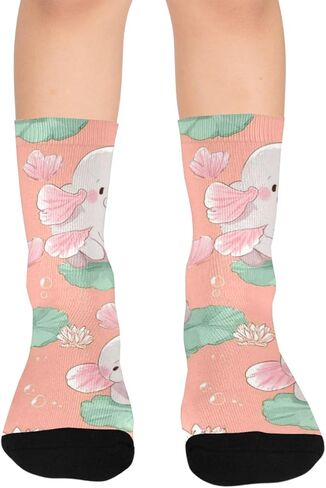 جوارب لطيفة للمشي لمسافات طويلة باللون الوردي بطبعة فرس النهر - جوارب شتوية حرارية سميكة دافئة للأولاد والبنات للمدرسة، والارتداء اليومي والأنشطة الخارجية in Kuwait