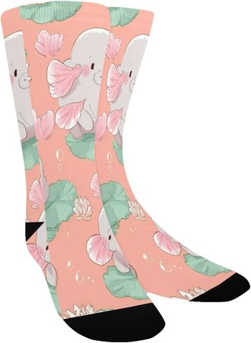 جوارب لطيفة للمشي لمسافات طويلة باللون الوردي بطبعة فرس النهر - جوارب شتوية حرارية سميكة دافئة للأولاد والبنات للمدرسة، والارتداء اليومي والأنشطة الخارجية in Kuwait