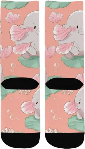 جوارب لطيفة للمشي لمسافات طويلة باللون الوردي بطبعة فرس النهر - جوارب شتوية حرارية سميكة دافئة للأولاد والبنات للمدرسة، والارتداء اليومي والأنشطة الخارجية in Kuwait