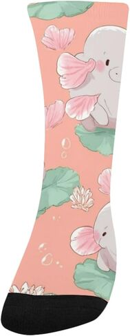 جوارب لطيفة للمشي لمسافات طويلة باللون الوردي بطبعة فرس النهر - جوارب شتوية حرارية سميكة دافئة للأولاد والبنات للمدرسة، والارتداء اليومي والأنشطة الخارجية in Kuwait