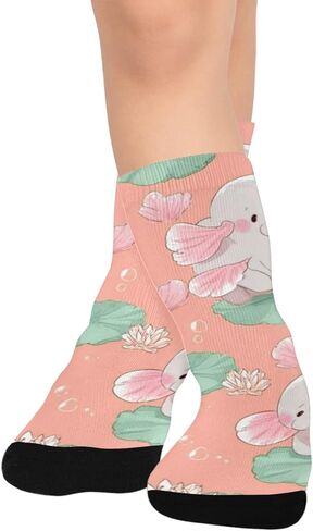 جوارب لطيفة للمشي لمسافات طويلة باللون الوردي بطبعة فرس النهر - جوارب شتوية حرارية سميكة دافئة للأولاد والبنات للمدرسة، والارتداء اليومي والأنشطة الخارجية in Kuwait