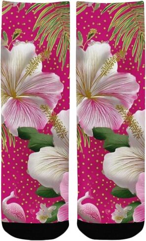 جوارب المشي لمسافات طويلة بطباعة فلامنغو باللون الوردي - جوارب شتوية حرارية سميكة دافئة للأولاد والبنات للمدرسة، والارتداء اليومي والأنشطة الخارجية in Kuwait