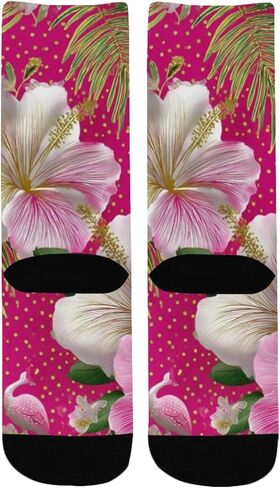 جوارب المشي لمسافات طويلة بطباعة فلامنغو باللون الوردي - جوارب شتوية حرارية سميكة دافئة للأولاد والبنات للمدرسة، والارتداء اليومي والأنشطة الخارجية in Kuwait