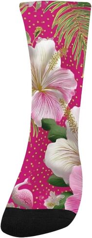 جوارب المشي لمسافات طويلة بطباعة فلامنغو باللون الوردي - جوارب شتوية حرارية سميكة دافئة للأولاد والبنات للمدرسة، والارتداء اليومي والأنشطة الخارجية in Kuwait