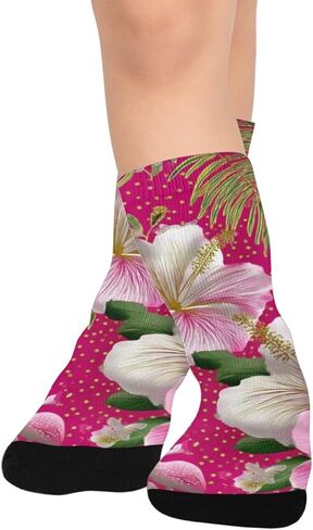 جوارب المشي لمسافات طويلة بطباعة فلامنغو باللون الوردي - جوارب شتوية حرارية سميكة دافئة للأولاد والبنات للمدرسة، والارتداء اليومي والأنشطة الخارجية in Kuwait