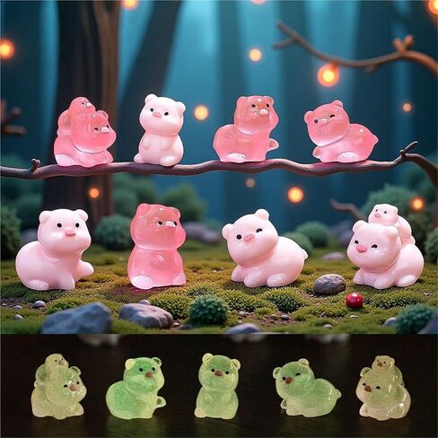 Hinge Heads Decorative Topper Set 6PCS, Home Decoration,Magnetic Hinge Head Toppers Door Hinge, Cute Mini Creative Luminous Pig Resin Ornament in Saudi Arabia