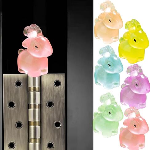 Hinge Heads Decorative Topper Set 6PCS, Home Decoration,Magnetic Hinge Head Toppers Door Hinge, Cute Mini Creative Colorful Luminous Goat Resin Ornament in Saudi Arabia