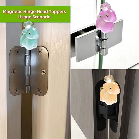 Hinge Heads Decorative Topper Set 6PCS, Home Decoration,Magnetic Hinge Head Toppers Door Hinge, Cute Mini Creative Colorful Luminous Goat Resin Ornament in Saudi Arabia