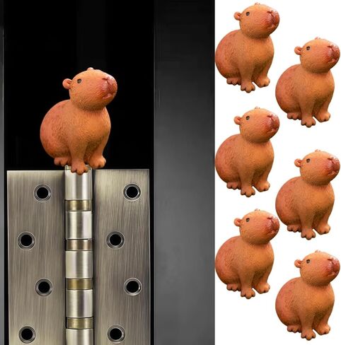 Hinge Heads Decorative Topper Set 6PCS, Home Decoration,Magnetic Hinge Head Toppers Door Hinge, Cute Mini Creative Capybara Resin Ornament in Saudi Arabia