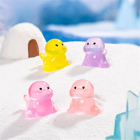 Hinge Heads Decorative Topper Set 6PCS, Home Decoration,Magnetic Hinge Head Toppers Door Hinge, Cute Mini Creative Luminous Sea Lion Resin Ornament in Saudi Arabia
