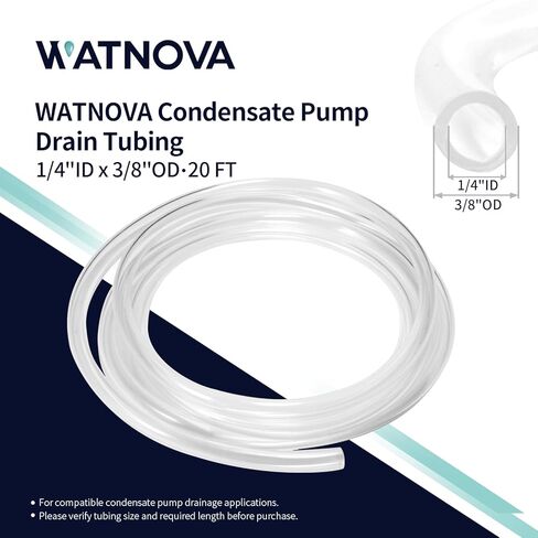 Clear Drain PVC Tubing for Tank Pump, Flexible Hybrid PVC Tubing Condensate Pump Hose, by 3/8 Inch ID, 20-Feet Length in Saudi Arabia