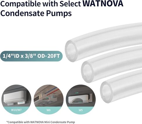 Clear Drain PVC Tubing for Tank Pump, Flexible Hybrid PVC Tubing Condensate Pump Hose, by 3/8 Inch ID, 20-Feet Length in Saudi Arabia