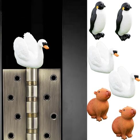 Hinge Heads Decorative Topper Set 6PCS, Home Decoration,Magnetic Hinge Head Toppers Door Hinge, Cute Mini Creative Penguin Dolphin Swan Resin Ornament in Saudi Arabia