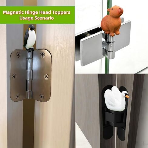 Hinge Heads Decorative Topper Set 6PCS, Home Decoration,Magnetic Hinge Head Toppers Door Hinge, Cute Mini Creative Penguin Dolphin Swan Resin Ornament in Saudi Arabia