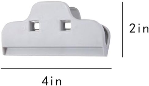 4 Pack Chip Bag Clip Heavy Duty 4 inch 10CM Food Clips Sealer for Kitchen Storage Snack Bread Sealing Chips Bags Clamp Air Tight Fresh-Keeping Plastic Seal Grip, Grey in Kuwait