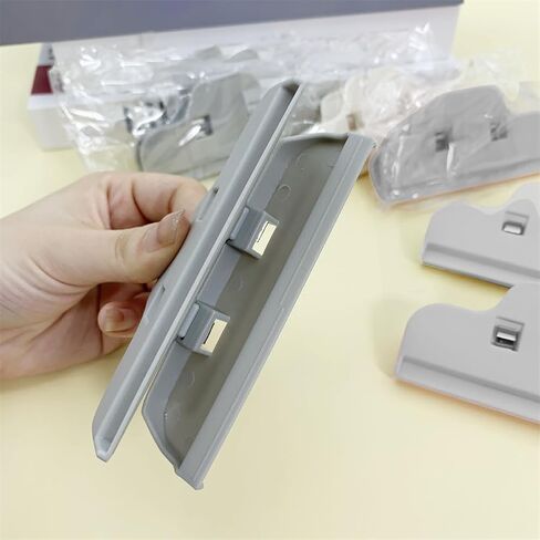 4 Pack Chip Bag Clip Heavy Duty 4 inch 10CM Food Clips Sealer for Kitchen Storage Snack Bread Sealing Chips Bags Clamp Air Tight Fresh-Keeping Plastic Seal Grip, Grey in Kuwait