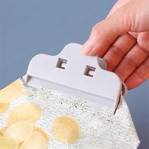 4 Pack Chip Bag Clip Heavy Duty 4 inch 10CM Food Clips Sealer for Kitchen Storage Snack Bread Sealing Chips Bags Clamp Air Tight Fresh-Keeping Plastic Seal Grip, Grey in Kuwait