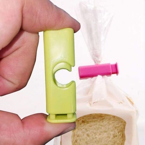 10 Pcs Squeeze and Lock Bread Bag Clip - Plastic Bag Closure Clip for Bread, Snacks, Chips & Food Storage in Saudi Arabia