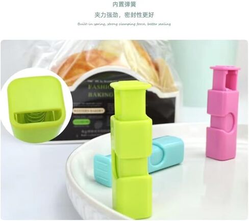 10 Pcs Squeeze and Lock Bread Bag Clip - Plastic Bag Closure Clip for Bread, Snacks, Chips & Food Storage in Saudi Arabia