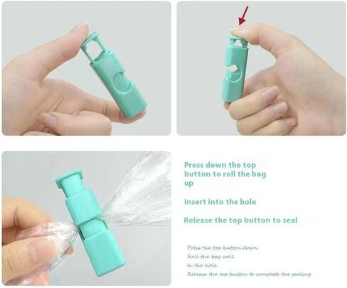 10 Pcs Squeeze and Lock Bread Bag Clip - Plastic Bag Closure Clip for Bread, Snacks, Chips & Food Storage in Saudi Arabia