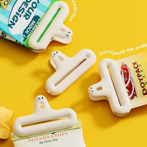 Food Sealing Clips Cute Cartoon Design Moisture-Proof Reusable Multi-Functional Snack Bag Clips for Kitchen Pantry Lunch Travel, Red in Saudi Arabia