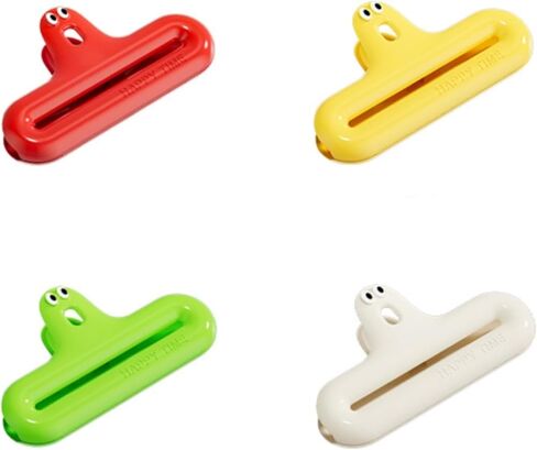 4 مشابك للحقائب، مشابك للطعام، مشابك لأكياس الرقائق، مشابك بلاستيكية شديدة التحمل من الفولاذ المقاوم للصدأ، ألوان متنوعة، سدادة محكم الهواء شديدة التحمل للمطبخ، المكتب in Kuwait