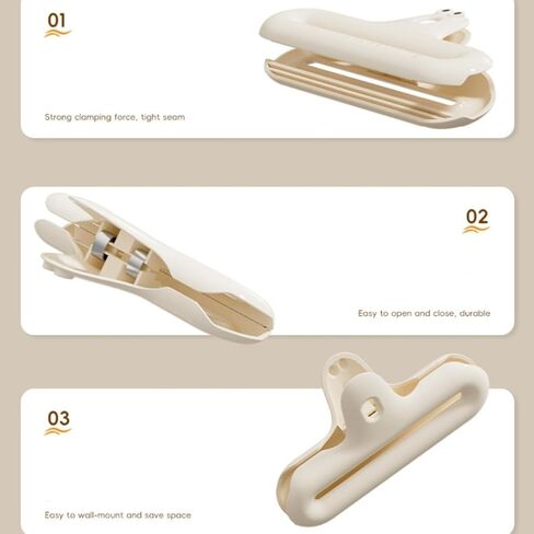 4 مشابك للحقائب، مشابك للطعام، مشابك لأكياس الرقائق، مشابك بلاستيكية شديدة التحمل من الفولاذ المقاوم للصدأ، ألوان متنوعة، سدادة محكم الهواء شديدة التحمل للمطبخ، المكتب in Kuwait