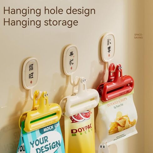 4 مشابك للحقائب، مشابك للطعام، مشابك لأكياس الرقائق، مشابك بلاستيكية شديدة التحمل من الفولاذ المقاوم للصدأ، ألوان متنوعة، سدادة محكم الهواء شديدة التحمل للمطبخ، المكتب in Kuwait