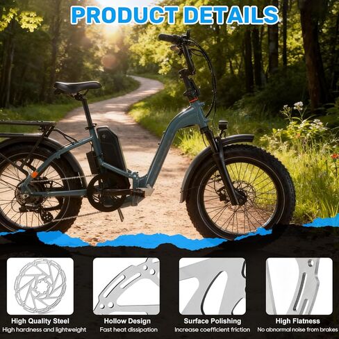 JERBOR Disc Brake Rotor for Rad Power RadRunner 2025 MaxMY25 2024-2025 RadExpand E-bike, Front and Rear Steel Disc Brake Wear Resistant Brake Rotor for Rad Power E-bike Accessories in Saudi Arabia