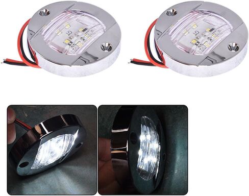 Genuine 2X Round 3" Marine Boat Stern Transom Lights White 6 LED Courtesy Light 12V OEM Genuine Replacement in Saudi Arabia